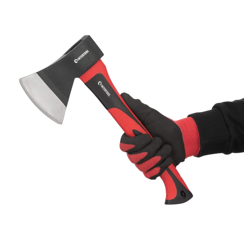 INTERTOOL 15â€ Camping Hatchet Axe â€“ Compact Wood Splitting Tool with Fiberglass Shock-Resistant Handle, Small Axe for Chopping Firewood, Kindling, and Survival Gear â€“ HT-0262 - Image 1